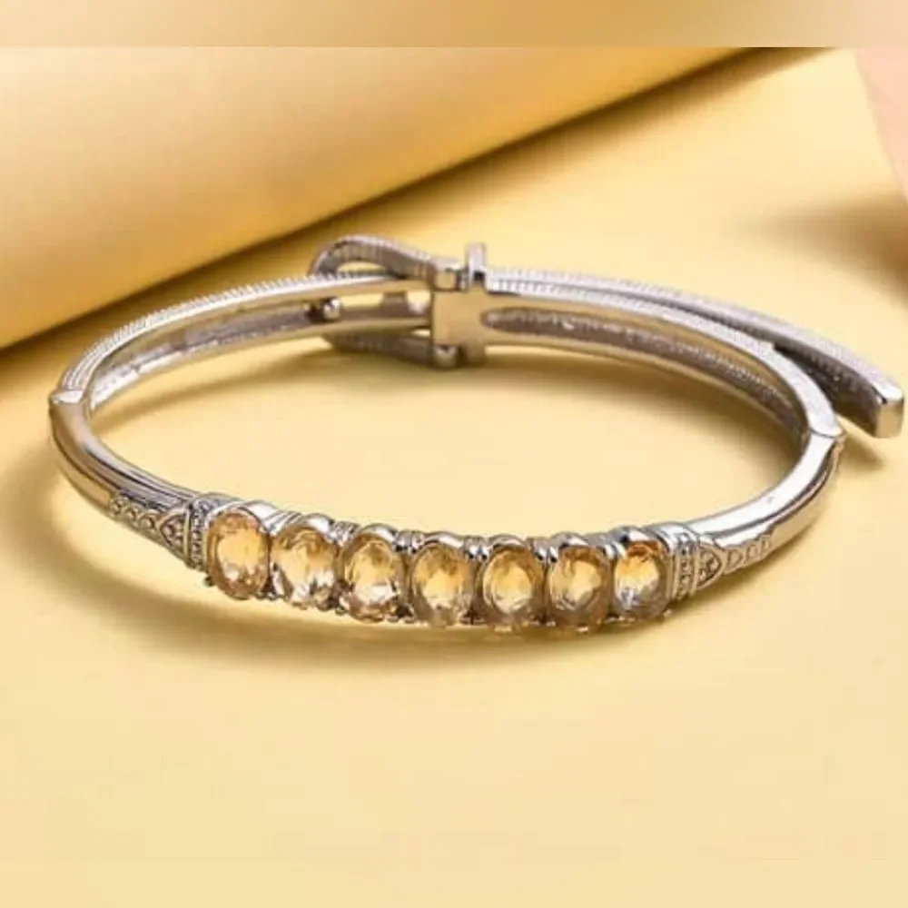 Brazilian Citrine Bangle Bracelet